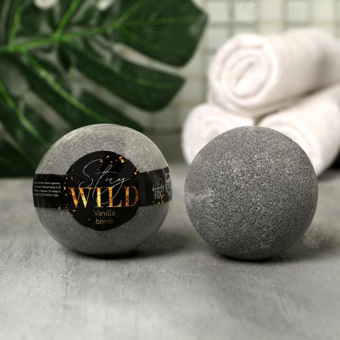 Бомбочка для ванны с ароматом ванили «Stay wild» | Black mood | Beauty Fox