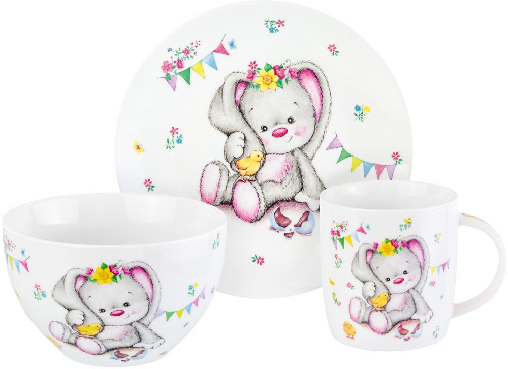 Набор посуды «Зайка с цыпленком» | Elan Gallery