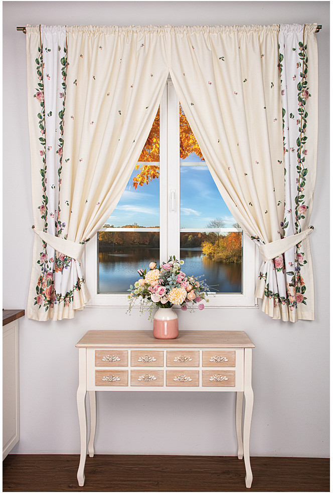 Комплект штор с подхватами | Винтаж. Пионы | Santalino