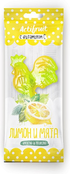 Карамель леденцовая со вкусом лимона и мяты «Петушок» | Actifruit
