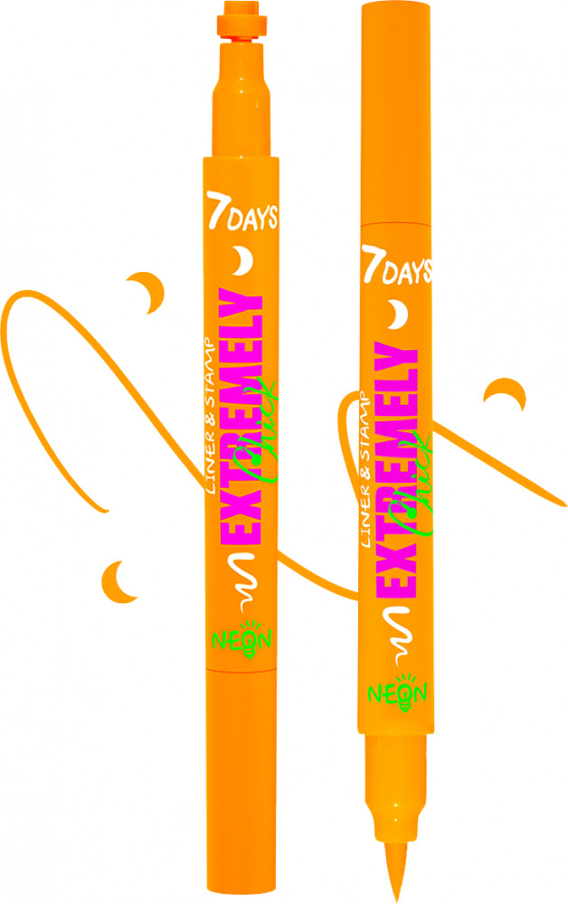 Подводка-штамп для лица и тела «UVglow Neon»,оттенок 703 Orange moon | Extremely Chick | 7Days