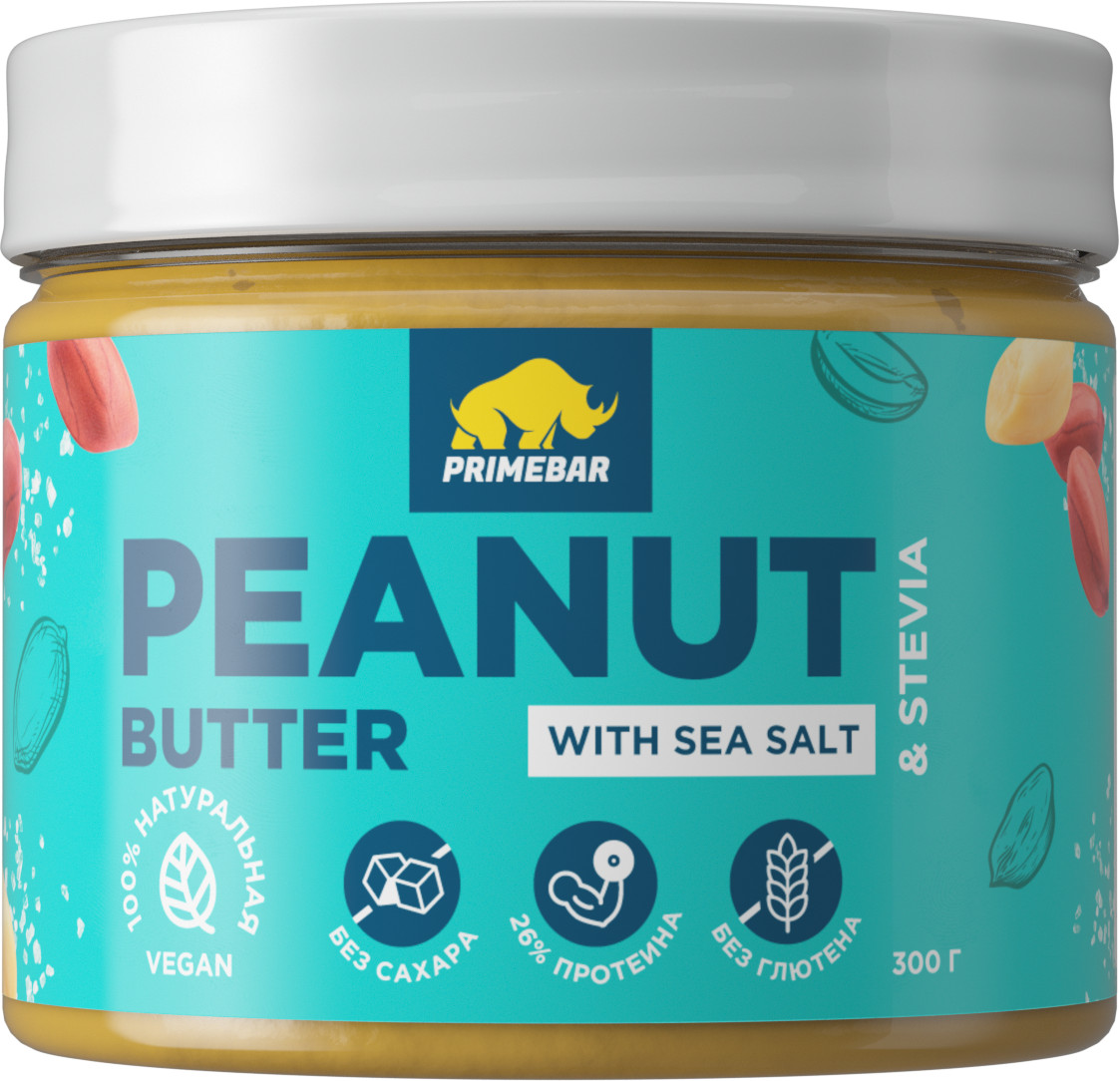 Паста арахисовая с морской солью и стевией | Primebar | PRIMEKRAFT