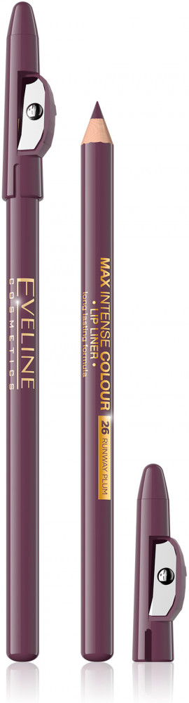Карандаш для губ контурный, тон №26 Runway plum | Intense Colour | Eveline Cosmetics