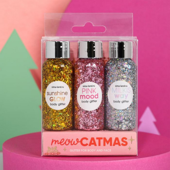 Набор глиттеров для лица и тела «Meowy Catmas»