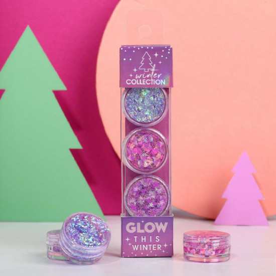 Набор глиттеров для лица и тела «Glow this winter»