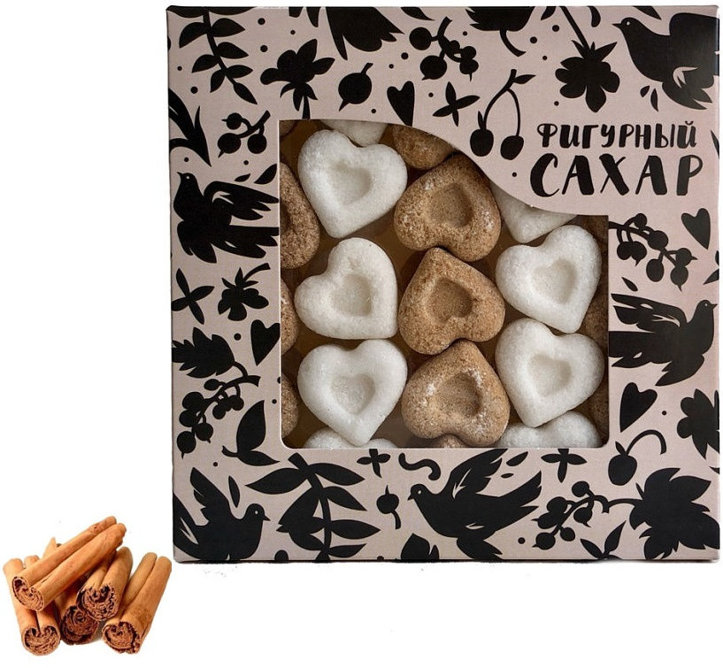 Сахар фигурный с корицей «Сердечки» | New Sugar Shop