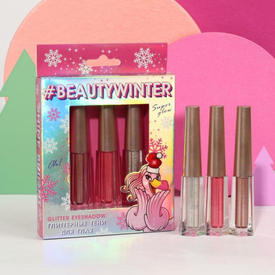 Набор глиттерных теней для глаз «Beauty Winter», оттенки №4, 5, 6