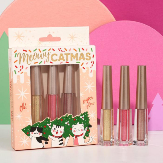 Набор глиттерных теней для глаз «Meowy Catmas», оттенки №2, 4, 5