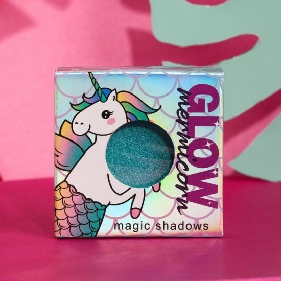 Тени для век мерцающие «Glow mermicorn», оттенок № 012 морская волна