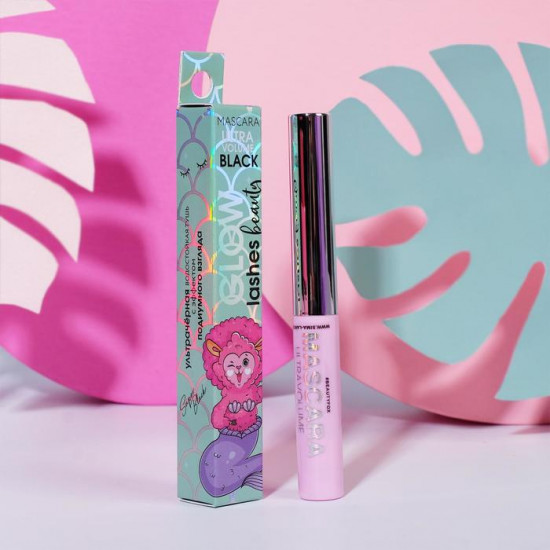 Тушь водостойкая с эффектом подиумного взгляда «Glow Beauty», цвет чёрный