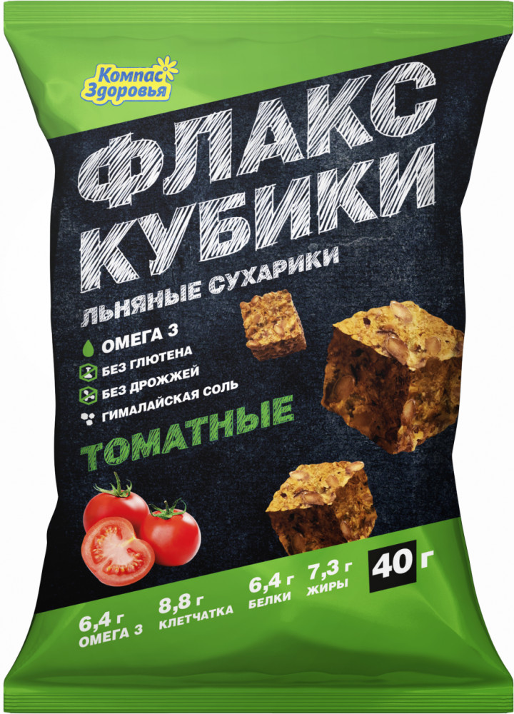 Сухарики льняные «Томатные» | Компас Здоровья