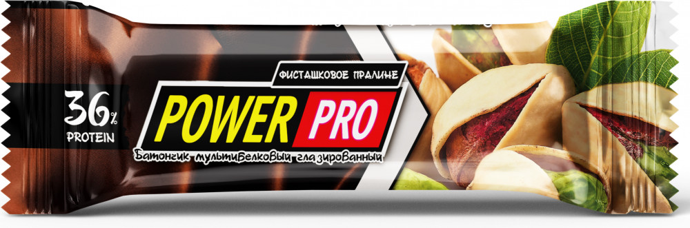 Батончик протеиновый со вкусом фисташкового пралине | Power Pro