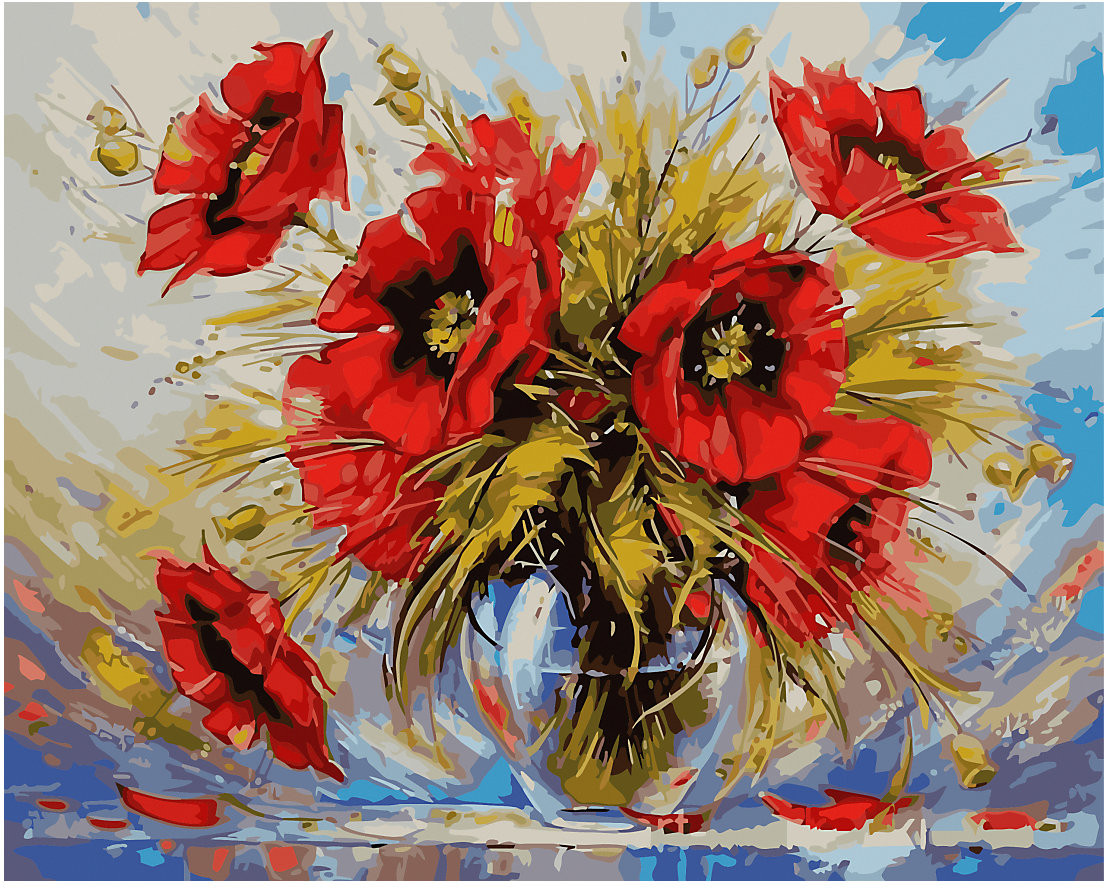 Картина по номерам «Букет маков» | Paintboy