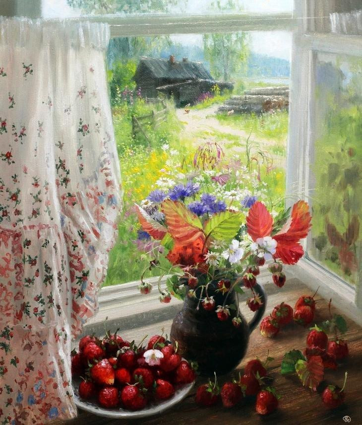 Картина по номерам «Окно в лето» | Paintboy