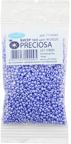 Бисер прозрачный с жемчужным покрытием | Preciosa