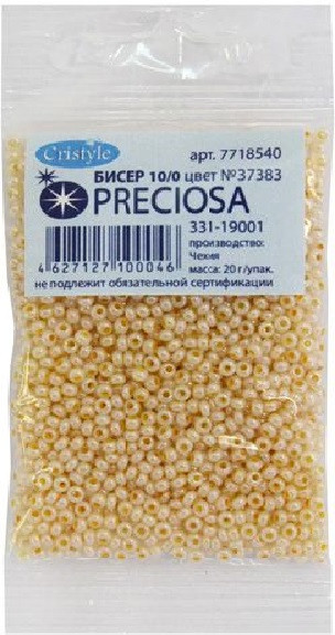 Бисер алебастр с покрытием и цветным центром | Preciosa