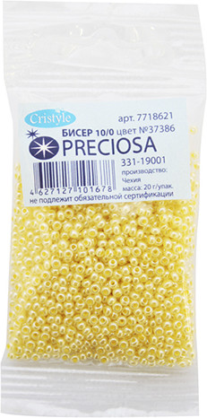 Бисер алебастр с покрытием и цветным центром | Preciosa