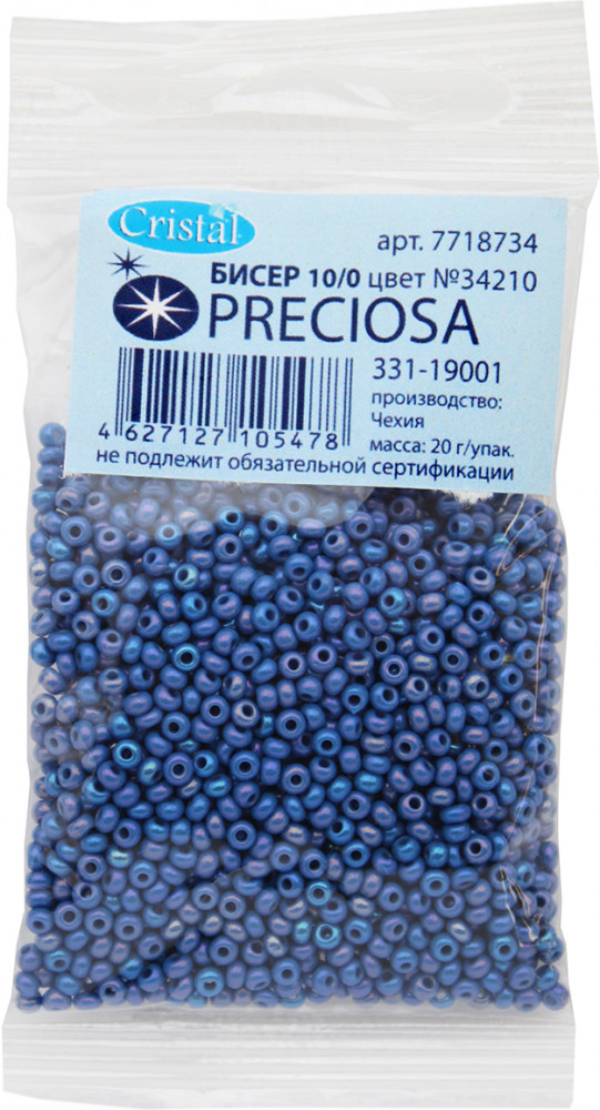 Бисер непрозрачный с радужным покрытием, цвет 34210 | Preciosa
