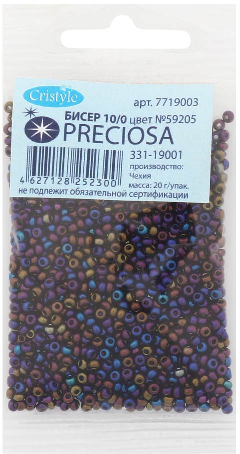 Бисер непрозрачный с радужным покрытием | Preciosa