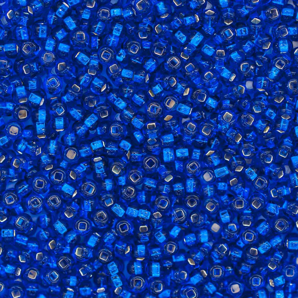 Бисер прозрачный с серебристым центром | Preciosa