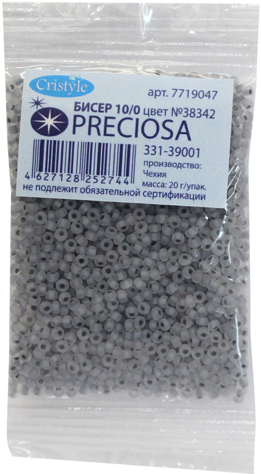 Бисер прозрачный матовый с цветным центром | Preciosa