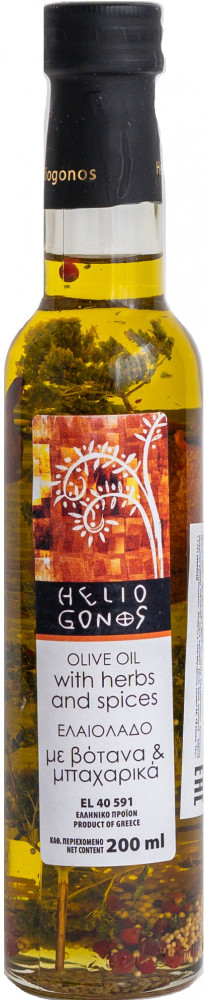 Масло оливковое со специями и травами | Heliogonos