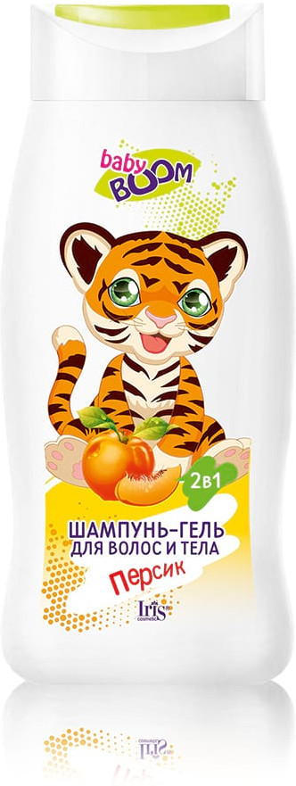 Шампунь-гель для волос и тела детский «Персик» | Baby Boom | Iris Cosmetic