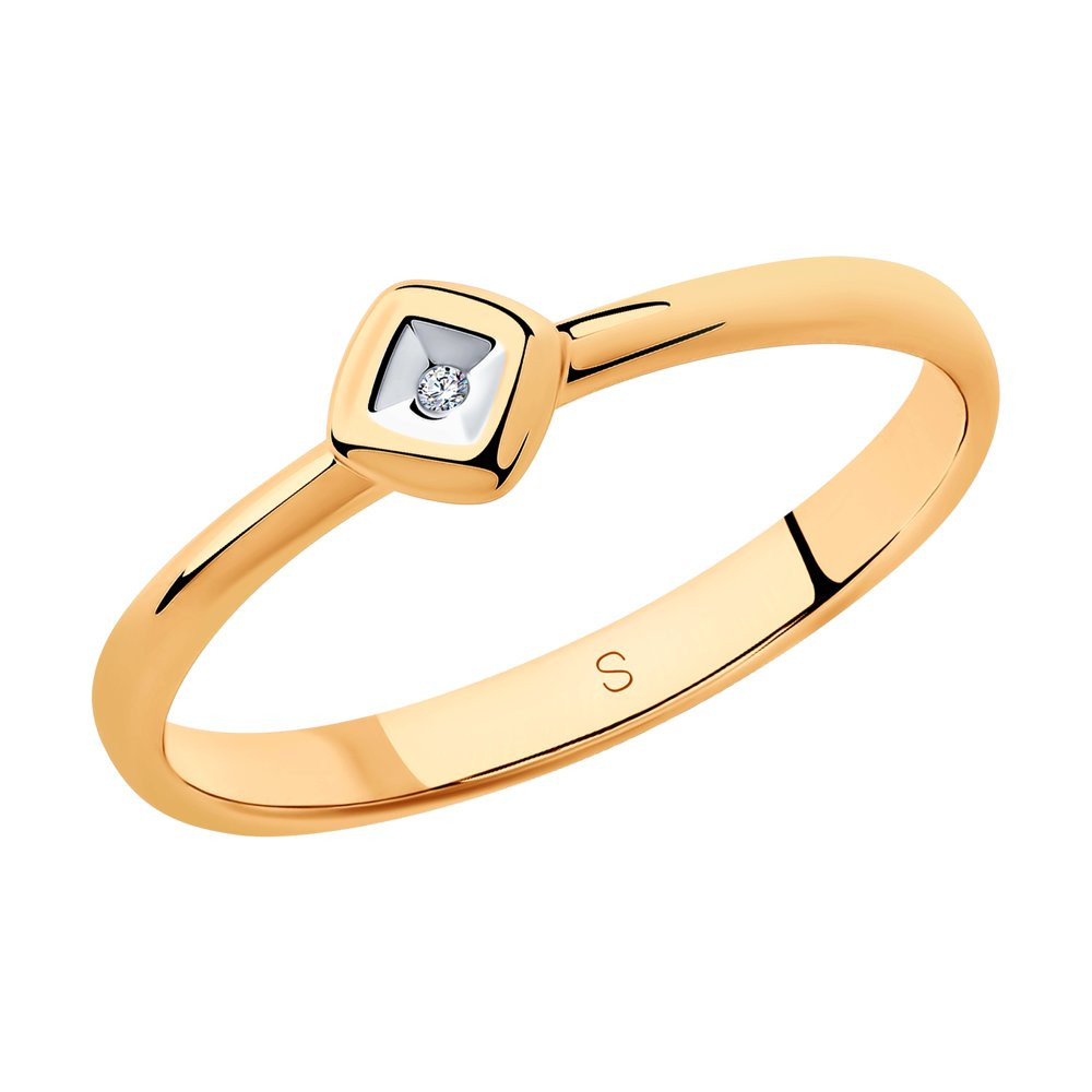 Кольцо из серебра с бриллиантом | SOKOLOV