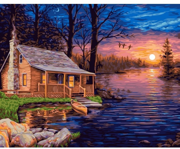 Картина по номерам «Рыбацкий домик» | Русская живопись