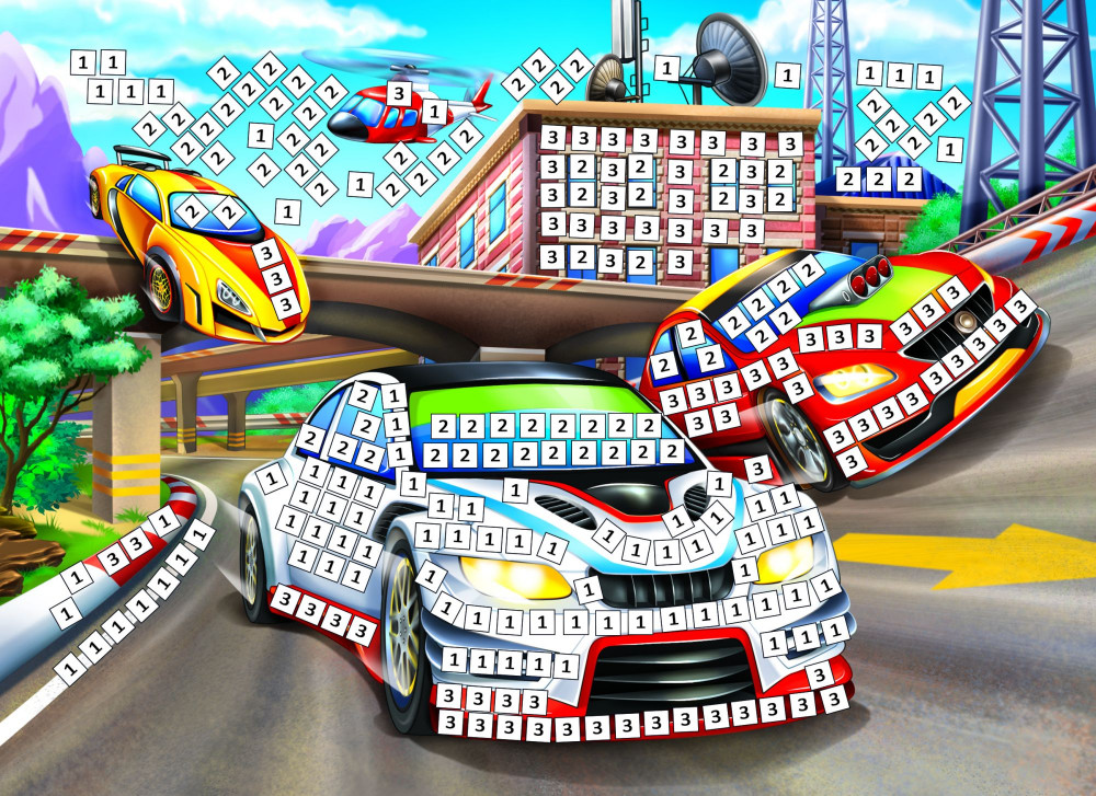 Мозаика мягкая «Быстрые гонки» | Рыжий кот