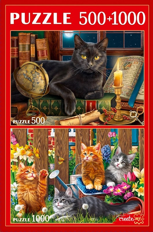 Пазл 2в1 «В мире кошек» | Create me | Рыжий кот
