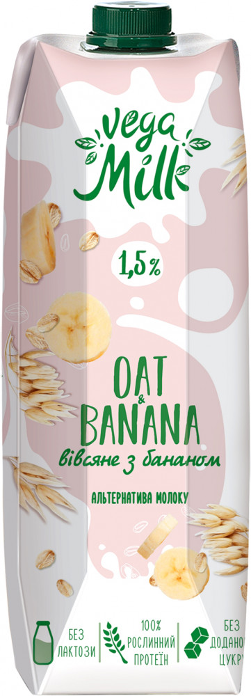 Молоко растительное овсяное с бананом | Vega Milk