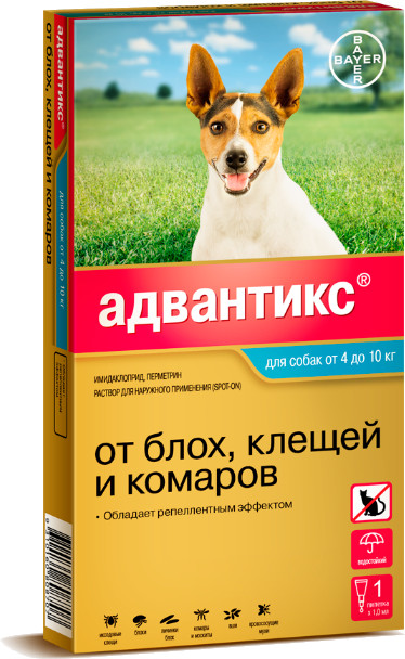 Капли от блох для собак «Адвантикс» | Bayer Animal Health GmbH