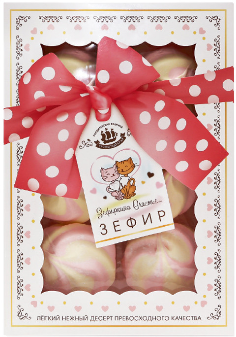 Зефир «Зефиркино счастье» со вкусом клубники и банана | Кронштадтская фабрика