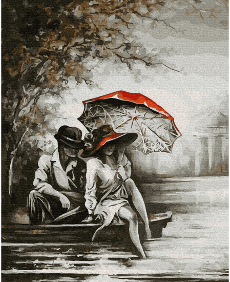 Картина по номерам «Пара под зонтом»