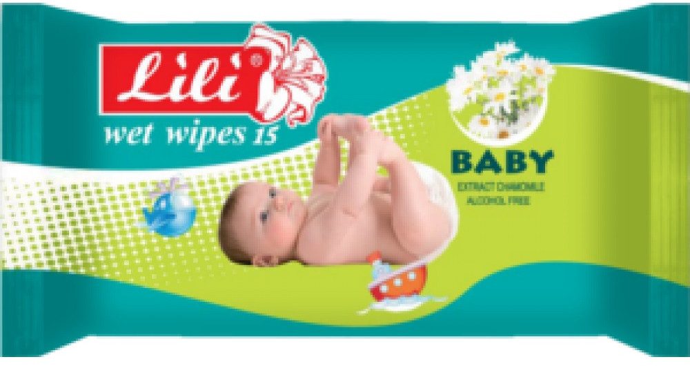 Салфетки влажные для детей с экстрактом ромашки | Lili