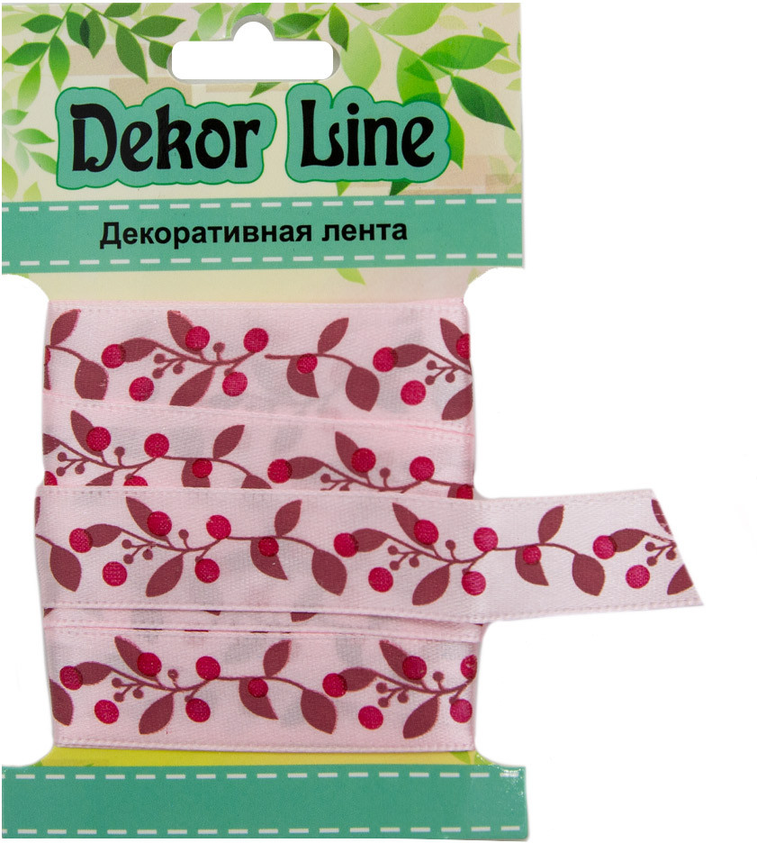 Лента атласная «Ягодная ветвь» | Айрис