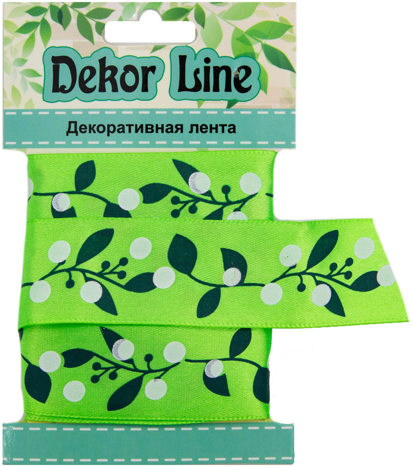 Лента атласная «Ягодная ветвь» | Айрис