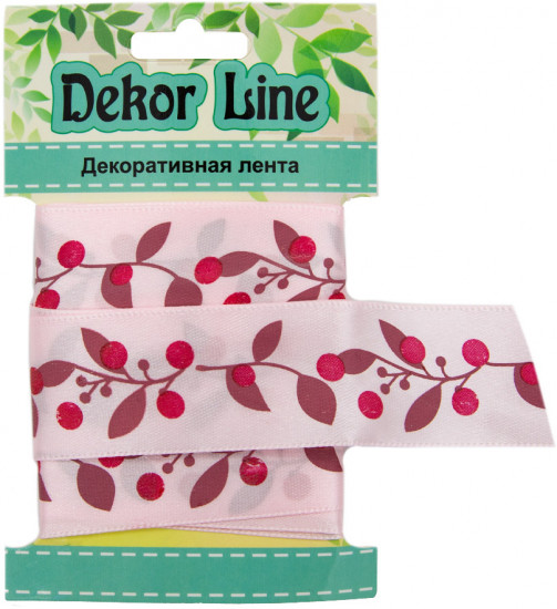 Лента атласная «Ягодная ветвь»