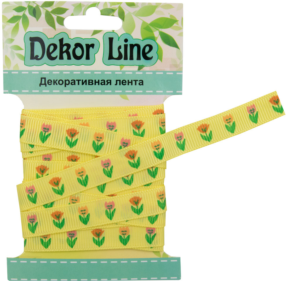 Лента репсовая «Тюльпаны» | Айрис