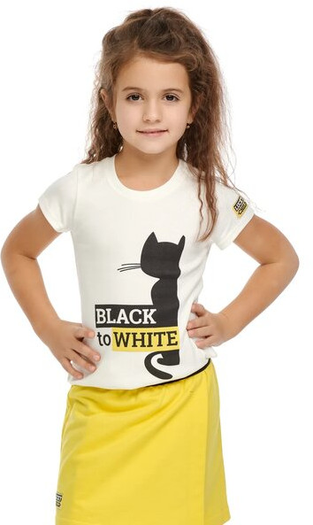 Футболка для девочек | Черное и белое | Lucky Child