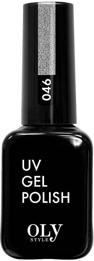 Гель-лак для ногтей, оттенок 046 Серебряный | UV gel polish | Oly Style