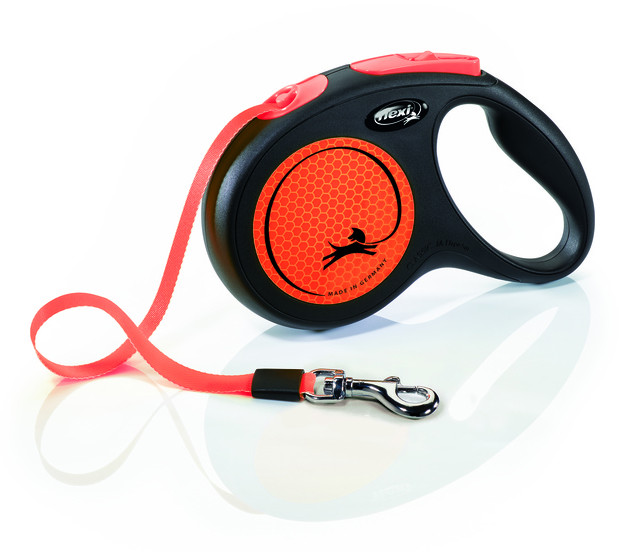 Рулетка-ремень светоотражающая для собак | New Neon | Flexi