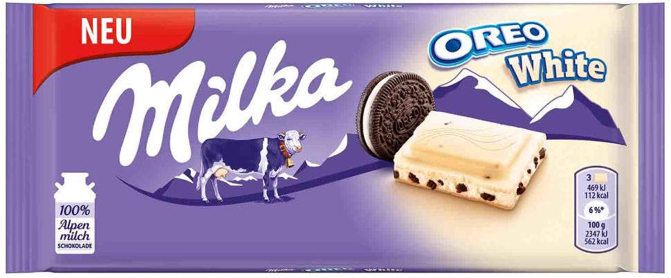 Шоколад белый с печеньем Оrео | Milka