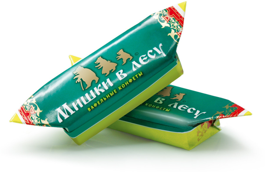 Конфеты вафельные с карамелью в горьком шоколаде «Мишки в лесу», 1,5 кг | Мишки в лесу | Победа
