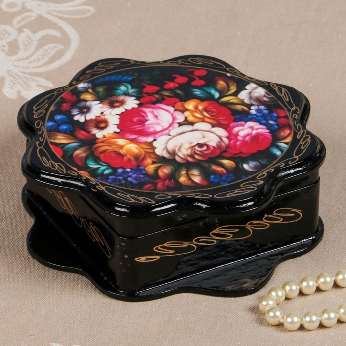 Шкатулка «Жостово» | Лаковая миниатюра