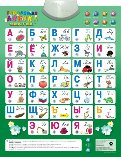 Звуковой плакат "Говорящая азбука", 8 режимов работы