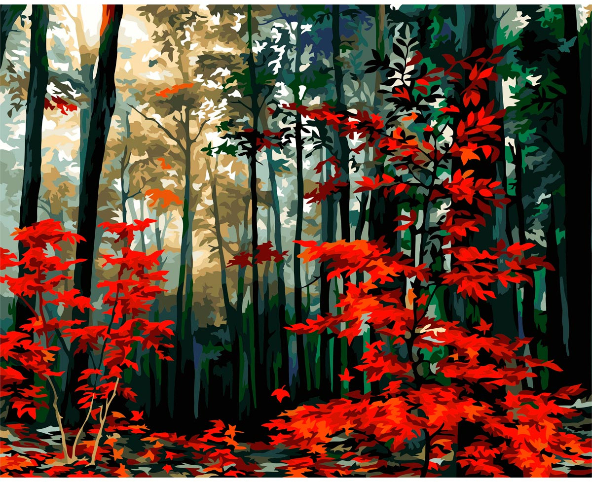 Картина по номерам «Утро в осеннем лесу» | Русская живопись