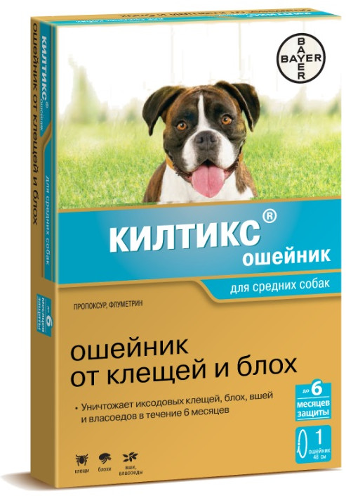 Ошейник от блох и клещей для собак средних пород | Килтикс | Bayer Animal Health GmbH