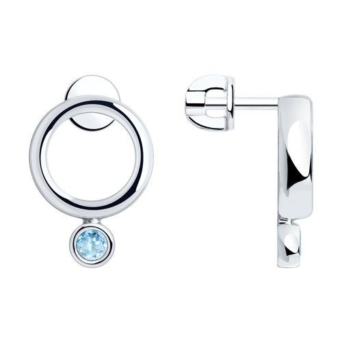 Серьги из серебра с топазами | SOKOLOV